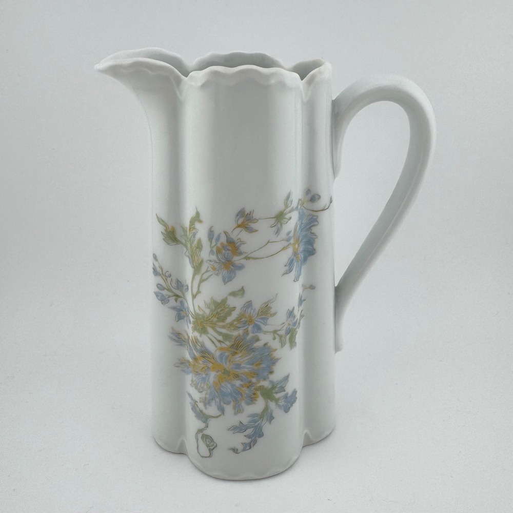 Haviland Limoges Margaux Pitcher White Blue Yellow Floral Porcelain France